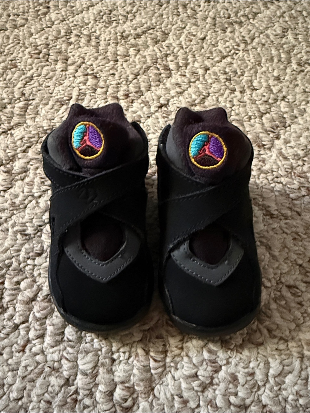 Jordan Kids Black Sneakers with Multicolor Logo